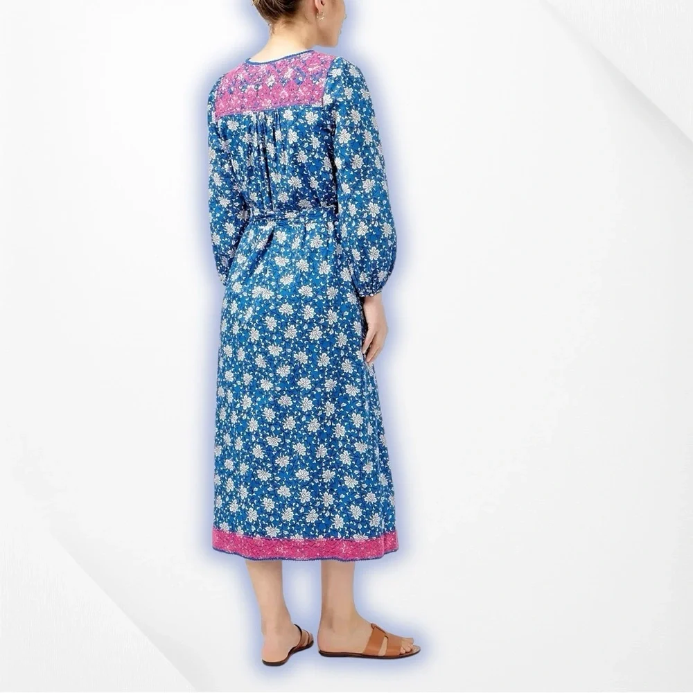 J. Crew ‘Belted Tunic Dress’ in “Night Sky Block Print” for Women Size Medium - Picture 2 of 16